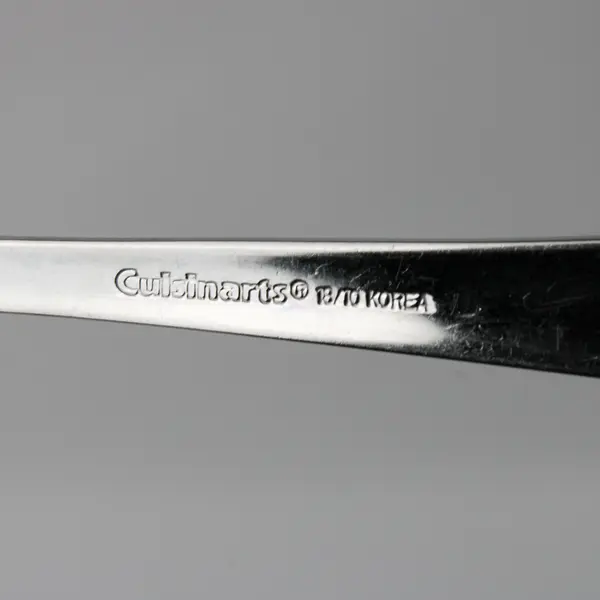 Lot of 4 Cuisinart Flatware Geo Pattern 18/10 SS Oval Soup Spoons 7.75" Good