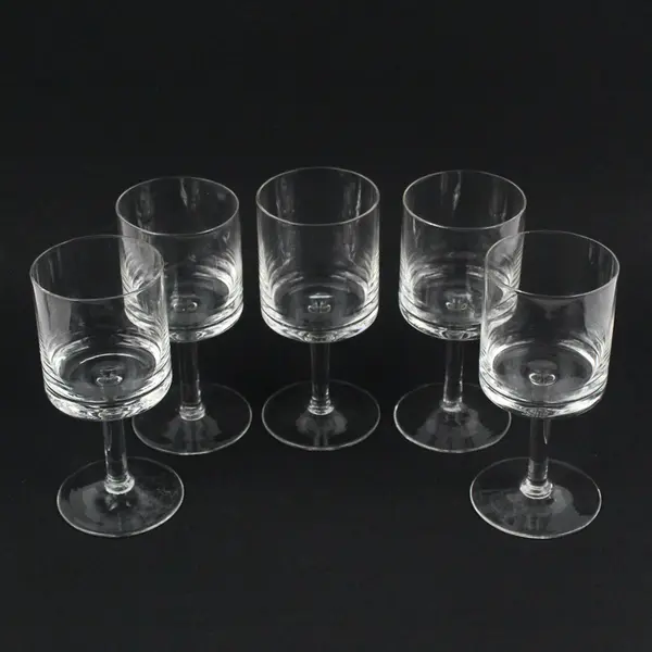 Lot Of 5 Matching Unbranded Clear Glass Cylinder Glasses/Candle Holder 5.75"