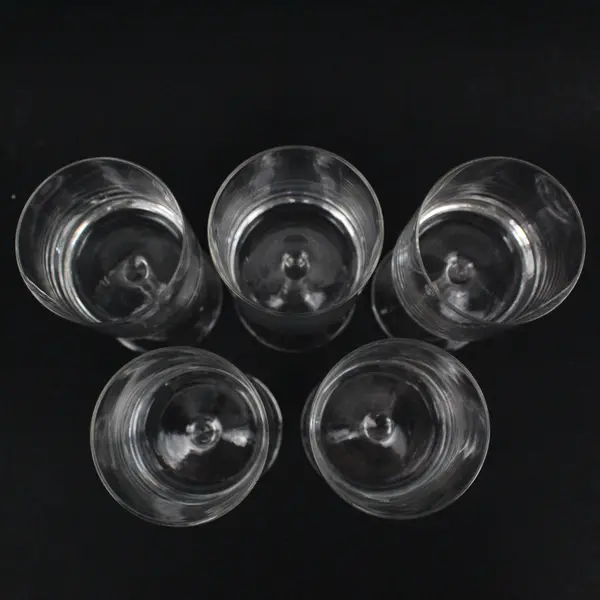 Lot Of 5 Matching Unbranded Clear Glass Cylinder Glasses/Candle Holder 5.75"