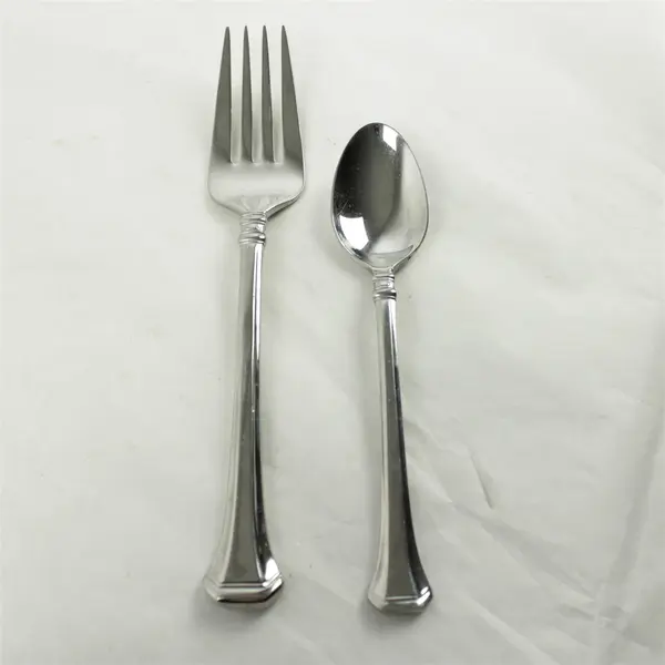 Lot of 2 Medium Cold Meat Serving Fork & Teaspoon 