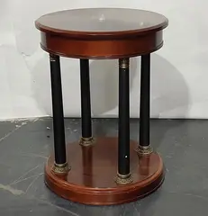 Vintage Bombay Company Mahogany Round Side Table Pillars - Local Pickup Only