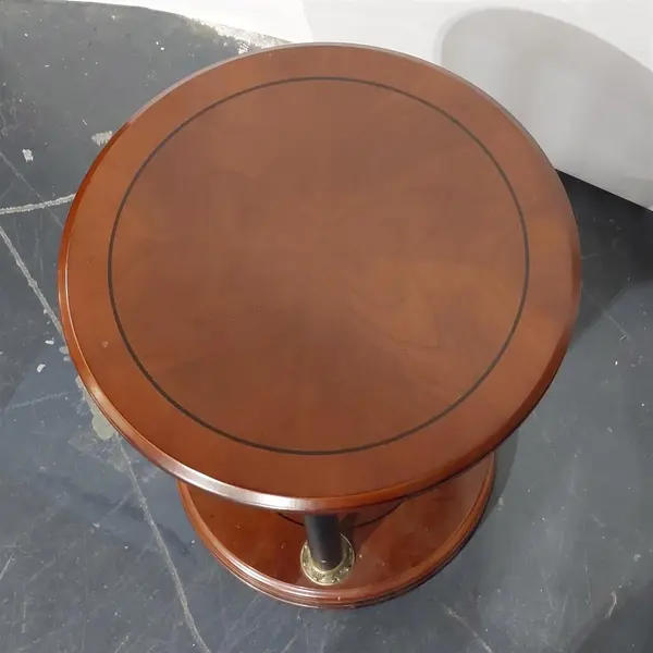 Vintage Bombay Company Mahogany Round Side Table Pillars - Local Pickup Only