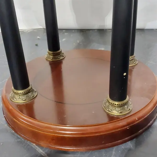 Vintage Bombay Company Mahogany Round Side Table Pillars - Local Pickup Only