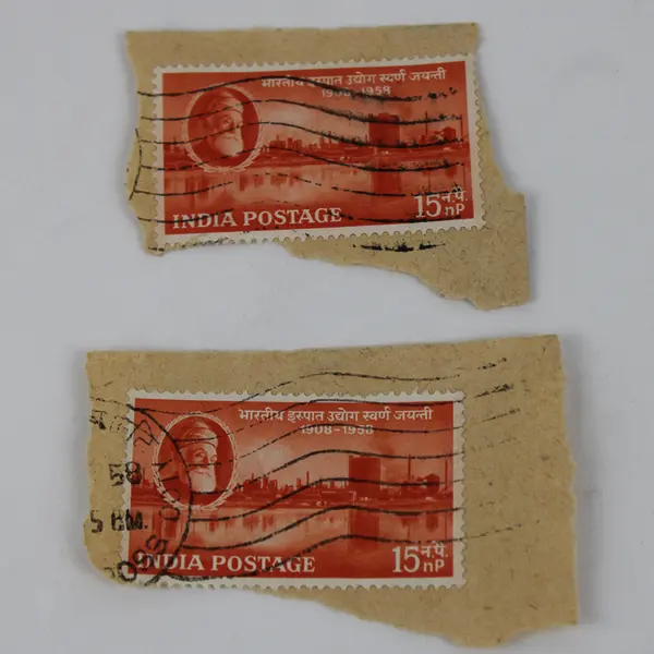 Lot Of 4 India Jamsetji Tata Steel Plant 15nP Stamps Used Canceled On Paper