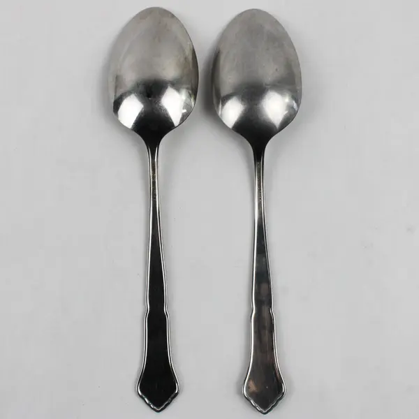 Lot of 2 Oneida Silver Gazebo Pattern Stainless Serving Spoons 8.5" 