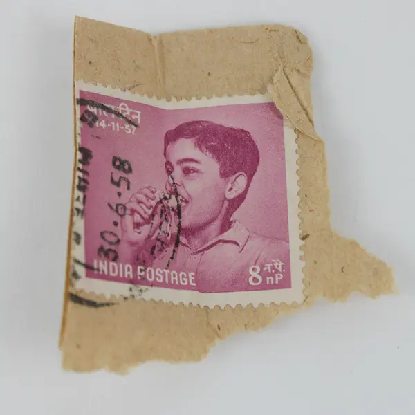 Lot Of 4 India 8nP Stamps 1957 Used Canceled On Paper Children's Day