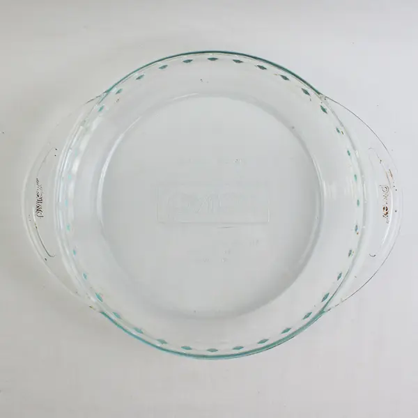 Pyrex Clear Glass Scalloped Deep Pie Dish Pan Baking W/ Handles 9.5" #2229