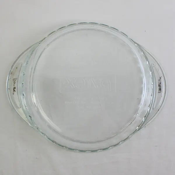 Pyrex Clear Glass Scalloped Deep Pie Dish Pan Baking W/ Handles 9.5" #2229