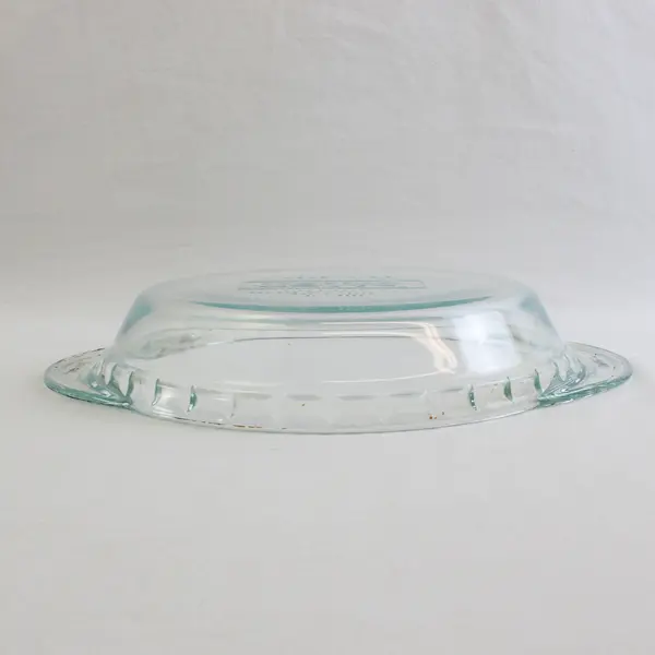 Pyrex Clear Glass Scalloped Deep Pie Dish Pan Baking W/ Handles 9.5" #2229