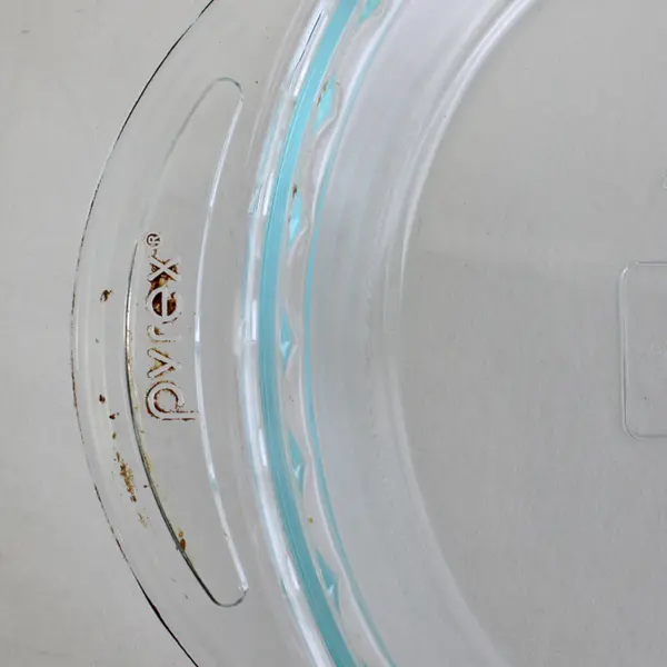 Pyrex Clear Glass Scalloped Deep Pie Dish Pan Baking W/ Handles 9.5" #2229