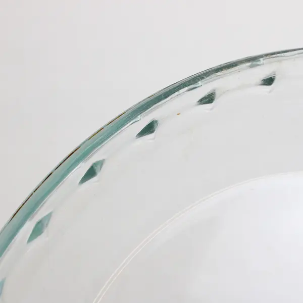 Pyrex Clear Glass Scalloped Deep Pie Dish Pan Baking W/ Handles 9.5" #2229