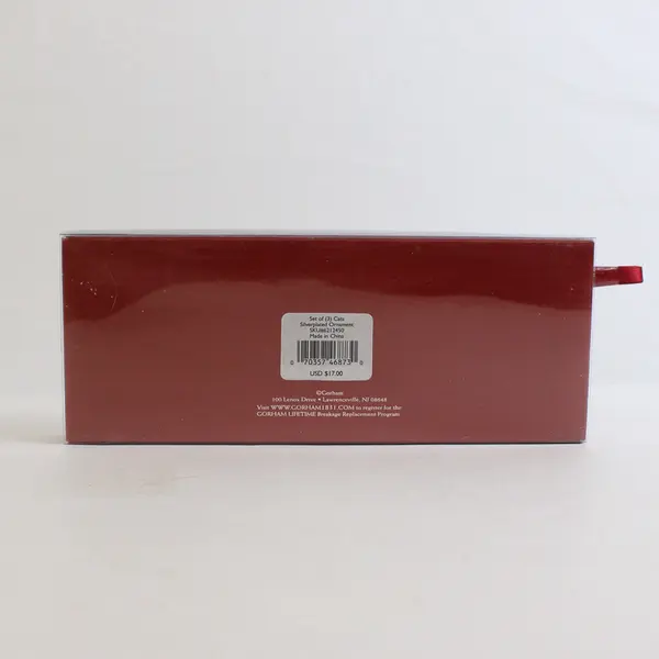 Gorham "Christmas Cats" Silver Plated Ornaments Set of 2 Left in Box #212450