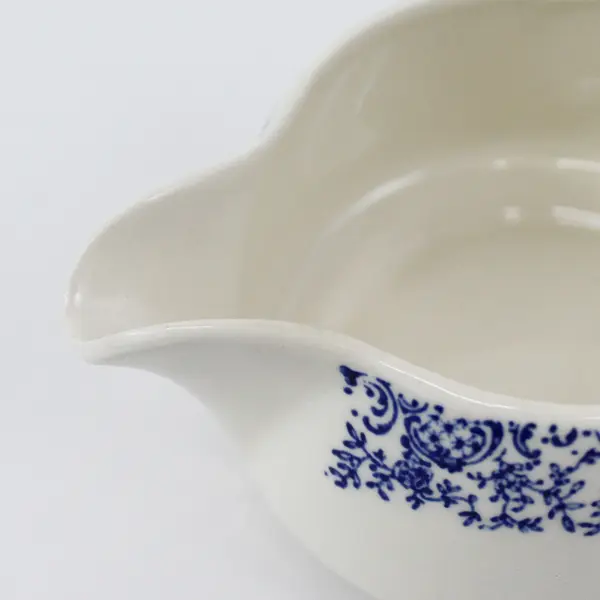 2 Vintage White Ceramic Creamers With Blue Flowers 