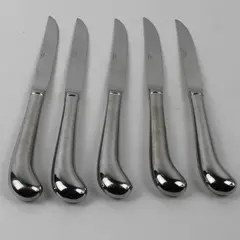 Lot Of 5 Towle Silver Copley Pattern Stainless Pistol Handle Steak Knives 9.25"
