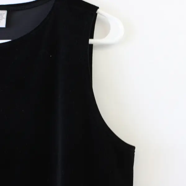 Chico's Women's 2 Black Velour Wide Strap Sleeveless Tank Top