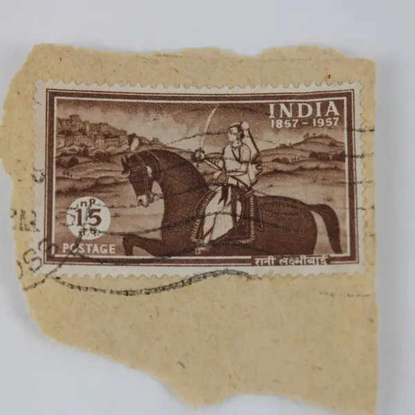 Lot Of 6 India 15nP Stamps Used On Paper Air Force 1958 Lakshmibai 1957