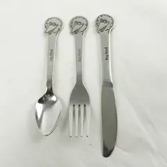 Vtg Big Bird Sesame Street Kids Utensil Set Spoon Fork Butter Knife