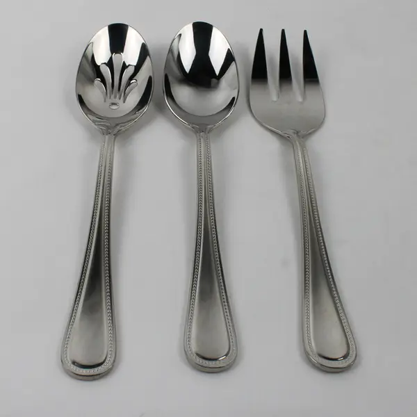 Lot of 3 Oneida Silver Serving Pieces 2 Serving Spoons 1 Serving Fork 18/8 SS
