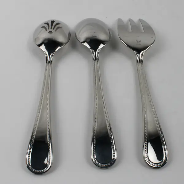 Lot of 3 Oneida Silver Serving Pieces 2 Serving Spoons 1 Serving Fork 18/8 SS