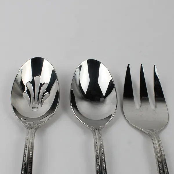 Lot of 3 Oneida Silver Serving Pieces 2 Serving Spoons 1 Serving Fork 18/8 SS