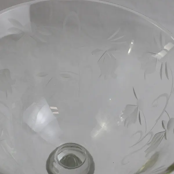 Lot Of 2 Matching Unbranded Clear Glass Champagne Glasses Etched Flowers 6.25"