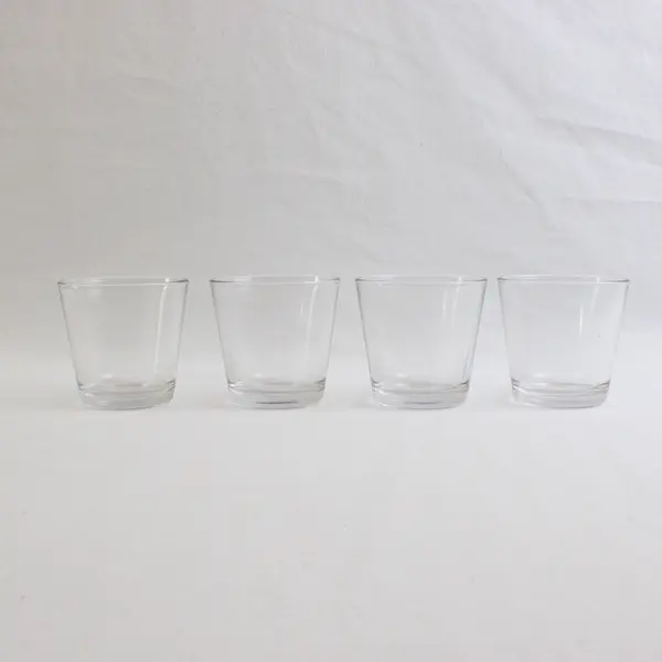 Lot Of 4 Unbranded Matching Clear Glasses/Votive Candle Holders 3" Tall
