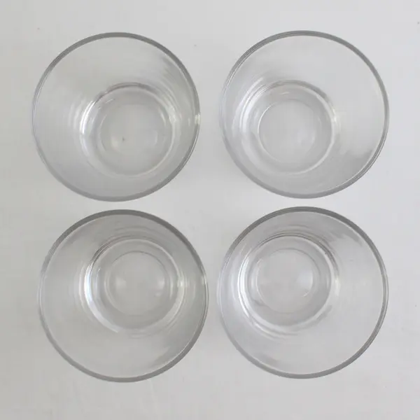Lot Of 4 Unbranded Matching Clear Glasses/Votive Candle Holders 3" Tall