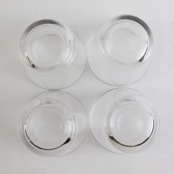Lot Of 4 Unbranded Matching Clear Glasses/Votive Candle Holders 3" Tall