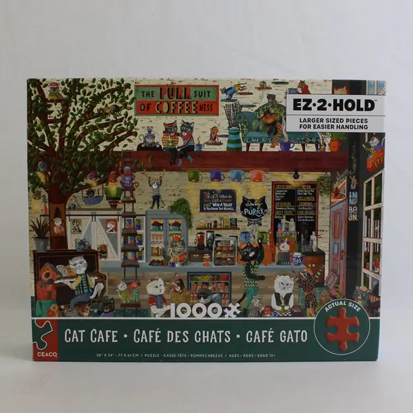 Ceaco CAT CAFE 1000 pc Jigsaw Puzzle, complete 2023 #3231-12 