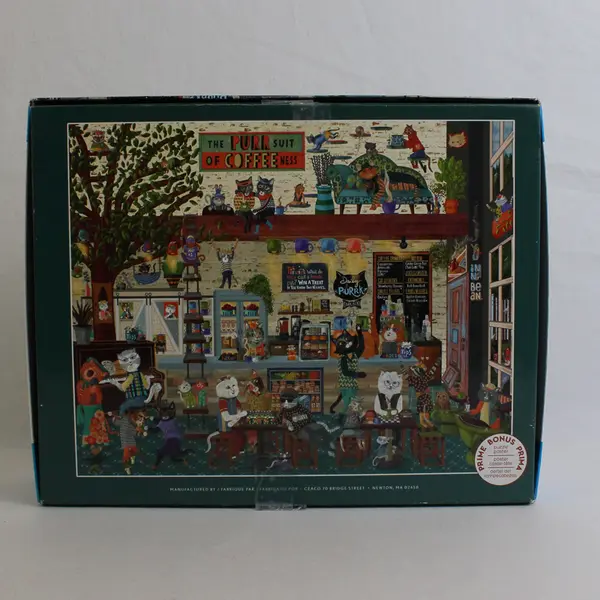 Ceaco CAT CAFE 1000 pc Jigsaw Puzzle, complete 2023 #3231-12 