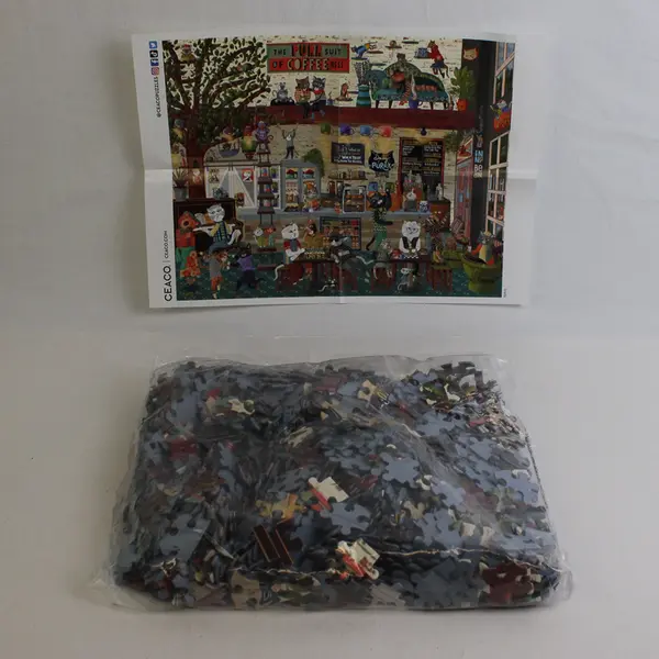Ceaco CAT CAFE 1000 pc Jigsaw Puzzle, complete 2023 #3231-12 