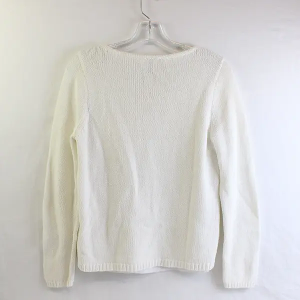 Chicos Women's Sz. 1 Ivory White Layered Knit Long Sleeve Sweater