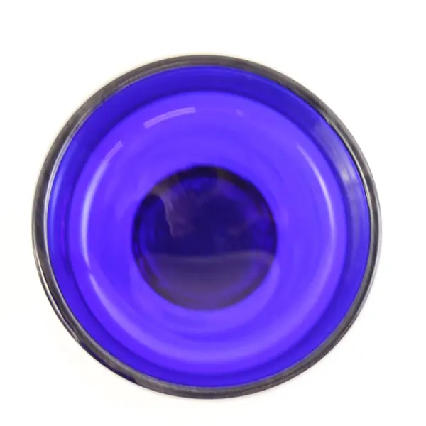 Unbranded Clear Glass & Blue Stemmed Votive Candle Holder 10.25" Tall