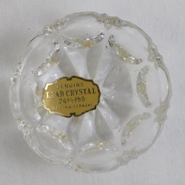 Unbranded Lead Crystal Clear Glass Open Salt Cellar/Trinket Dish 24% Pb0