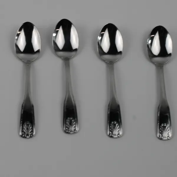Lot of 4 Delco Flatware Laguna Pattern 18/0 Stainless Teaspoons 6.25" Very Good