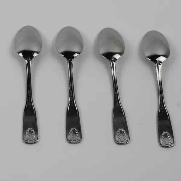 Lot of 4 Delco Flatware Laguna Pattern 18/0 Stainless Teaspoons 6.25" Very Good