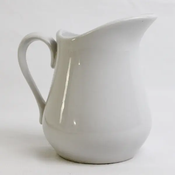 Chaozhou Stoneware White Ceramic Creamer Pitcher 4.5" Tall