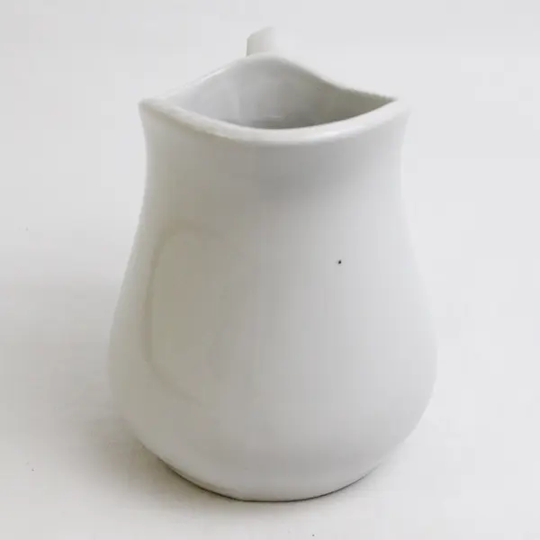 Chaozhou Stoneware White Ceramic Creamer Pitcher 4.5" Tall