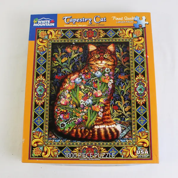 White Mtn. 1,000 pc. Jigsaw Puzzle Tapestry Cat #402 , 2021 