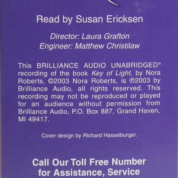 Key Of Light By Nora Roberts Read By Susan Ericksen (Audio Book, 7 Cassettes)