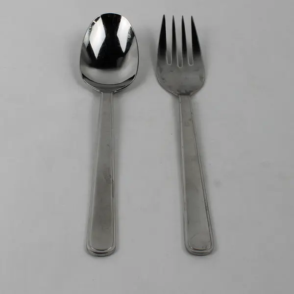Lot of 2 Cuisinart Alto Pattern 18/10 SS 1 Serving Spoon 1 Serving Fork Good