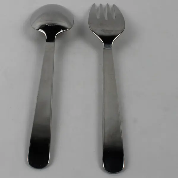 Lot of 2 Cuisinart Alto Pattern 18/10 SS 1 Serving Spoon 1 Serving Fork Good