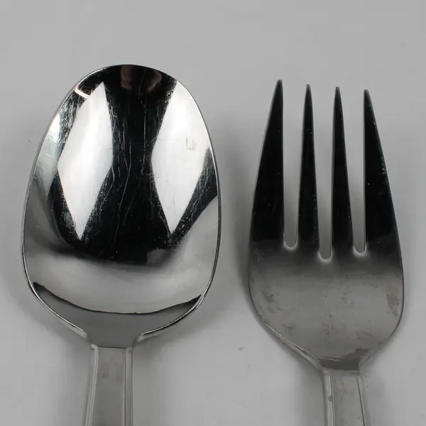 Lot of 2 Cuisinart Alto Pattern 18/10 SS 1 Serving Spoon 1 Serving Fork Good