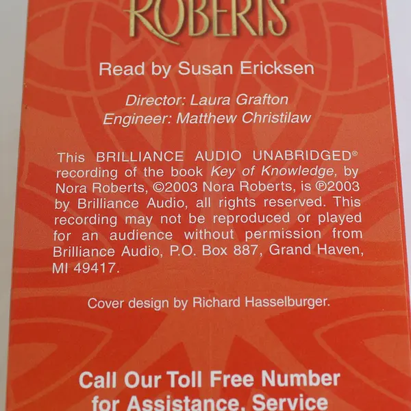 Key Of Knowledge By Nora Roberts Read By Susan Eriksen (Audio Book, 7 Cassettes)