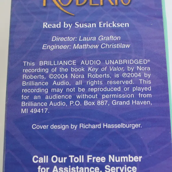Key Of Valor By Nora Roberts Read By Susan Ericksen (Audio Book, 7 Cassettes)