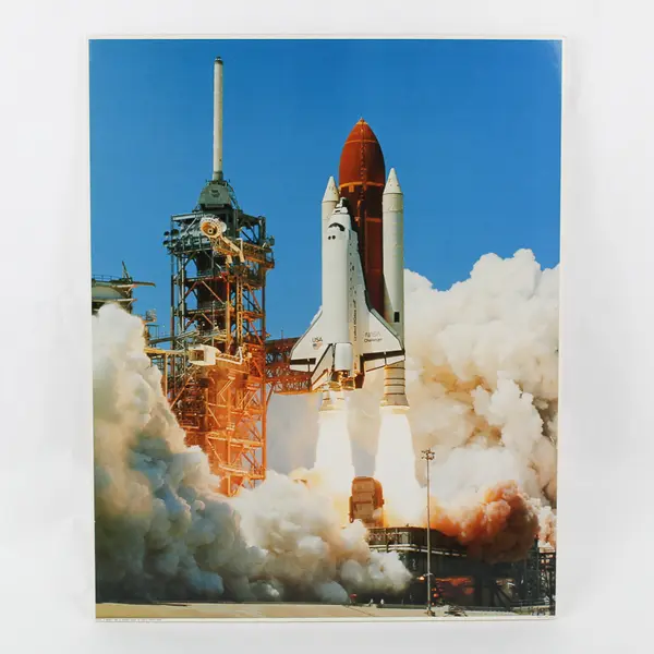 NASA Space Shuttle Challenger Launch 1983 Photo Unframed Board Mounted Poster