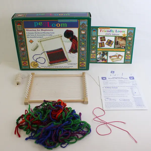 Friendly Loom PegLoom - 7"x10" Wooden Tapestry Loom Weaving Kit for Kids 