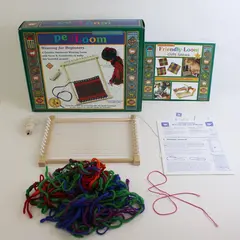 Friendly Loom PegLoom - 7"x10" Wooden Tapestry Loom Weaving Kit for Kids 