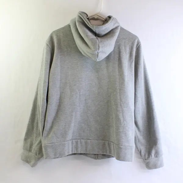 Tomsware Women's L Gray Jersey Asymmetric Hooded Full Zip w/Snaps Jacket