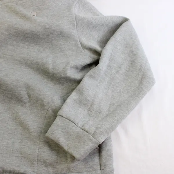 Tomsware Women's L Gray Jersey Asymmetric Hooded Full Zip w/Snaps Jacket